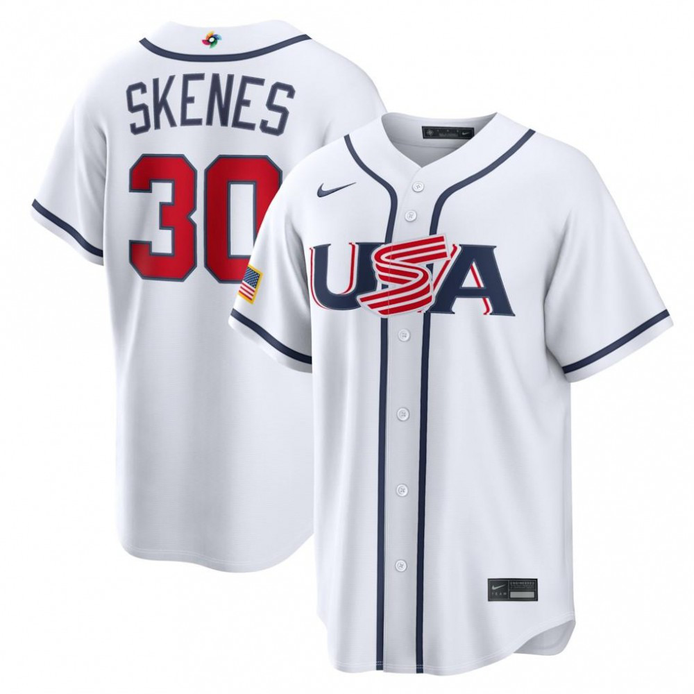 Paul Skenes USA Baseball 2026 World Baseball Classic Home Stadium Jersey - White-Pro Kit Vault | Brand New 26/27 Sports Jerseys